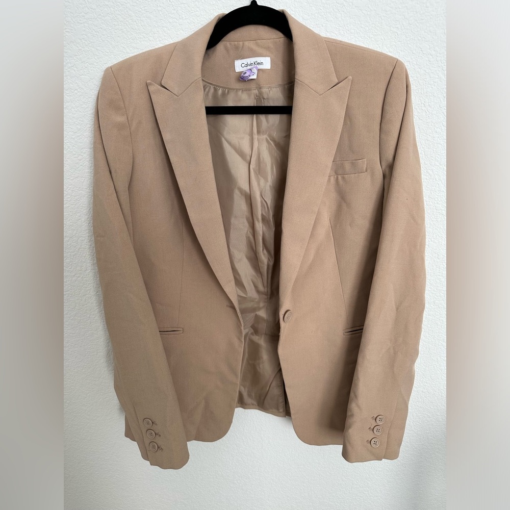 Cream Beige Blazer Calvin Klein Size 6